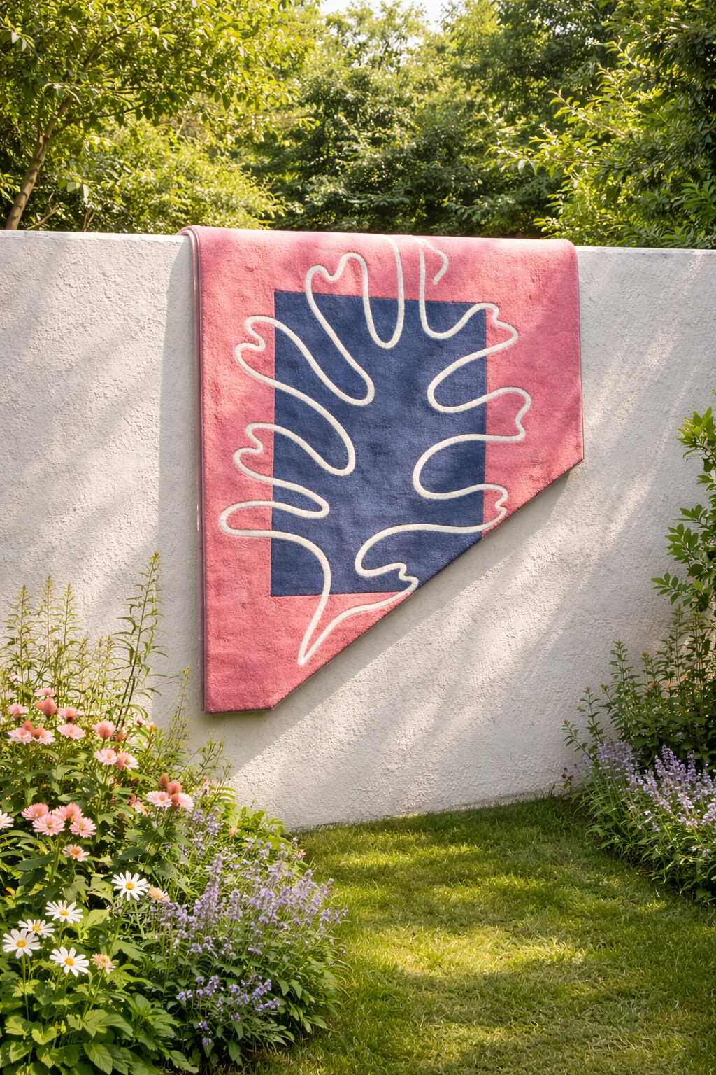 Hand Tufted Pink Blue Rug 4x6 5x7 5x8 6x8 Wool Area Rug Living Room Bedroom