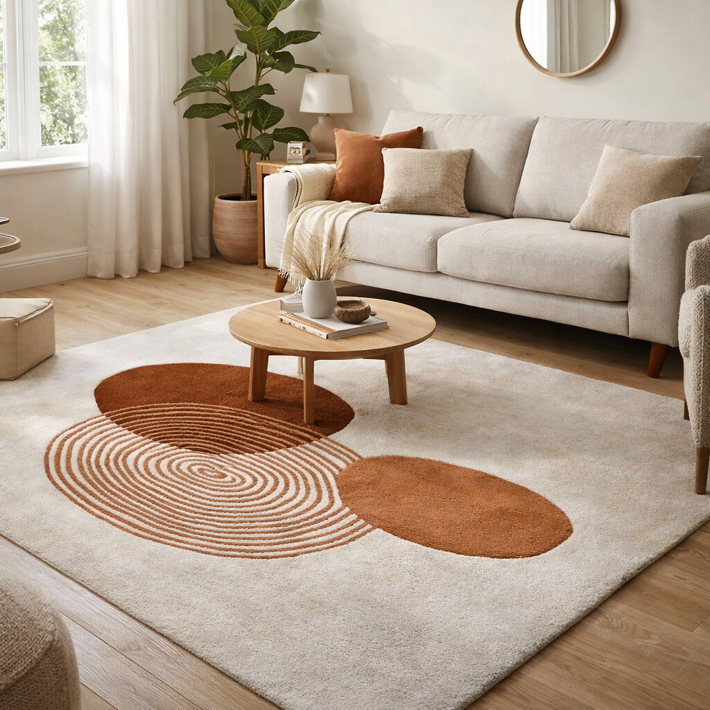 Hand Tufted Wool Area Rug Bedroom 8x10 8x11 9x10 9x12 White Rug Living Room