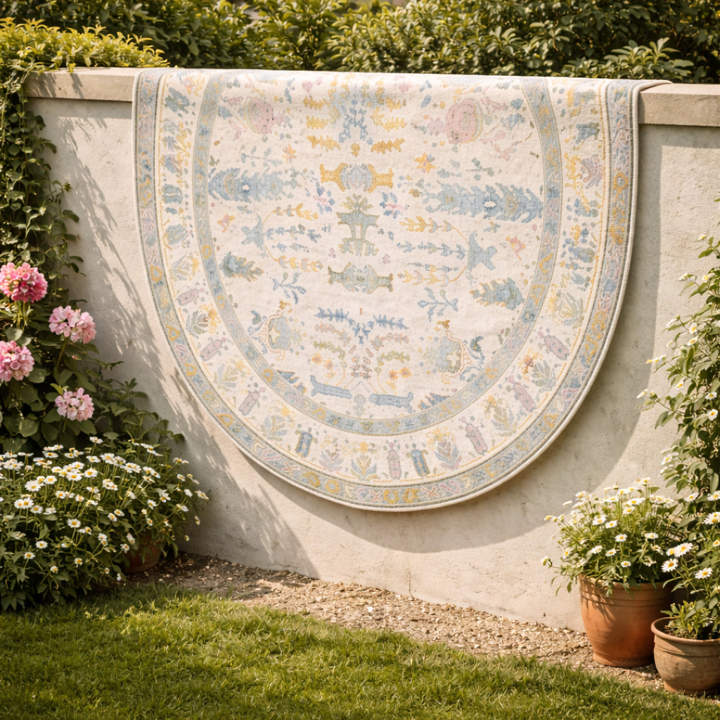 Hand Knitted Oushak Knotted Rugs Round Woolen Area Carpet for Living Room and Bedroom 8x8 9x9 10x10 11x11