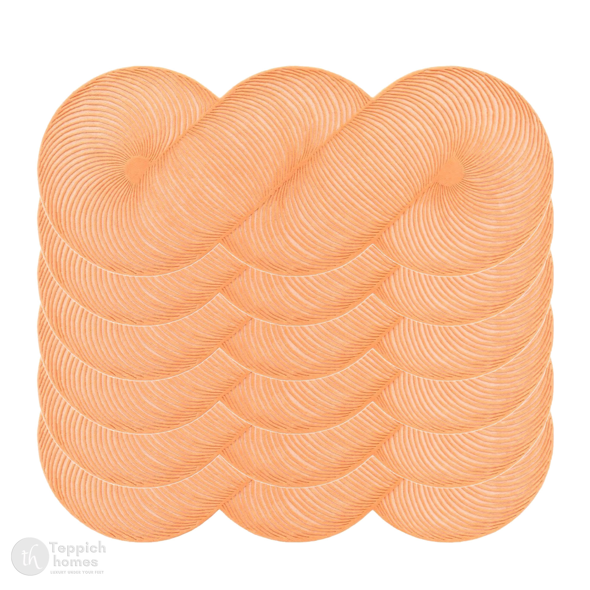 Hand Tufted Rectangle 5x5 6x6 7x7 9x9 11x1 Wool Area Rug Spiral Orange Dining Room Living Room Bedroom Hallway