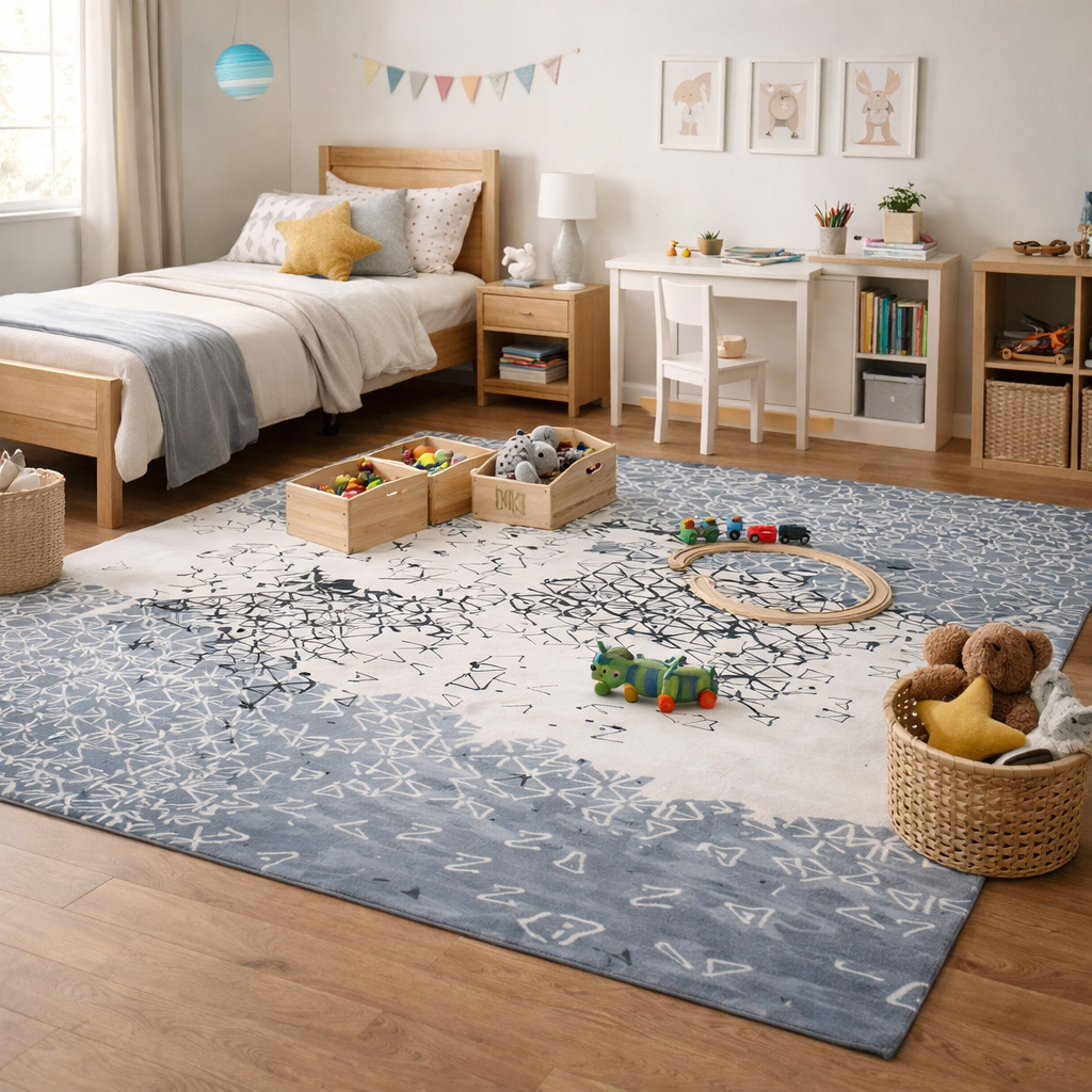 Tufted Batik Ubud Rug for Bedroom and Living Space