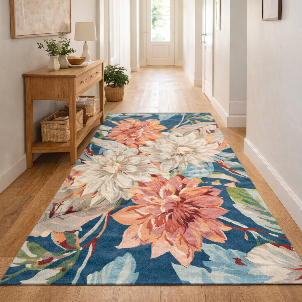 Hand Tufted Floral Wool Area Rug Multi Color 5x7 6x9 7x10 8x10 9x12 Sizes Dining Room Living Room Bedroom or Hallway