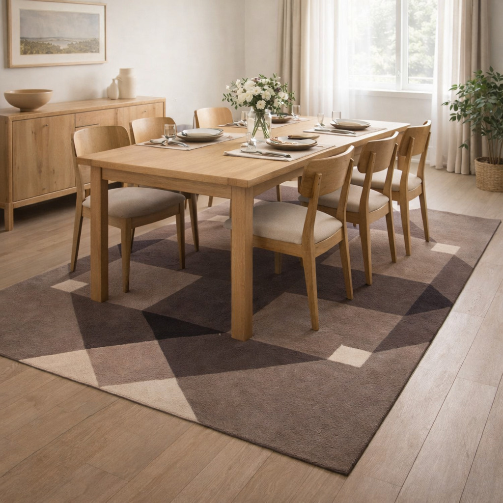 Grey Rectangle  Modern Tufted Area Rug for Bedroom and Living Space