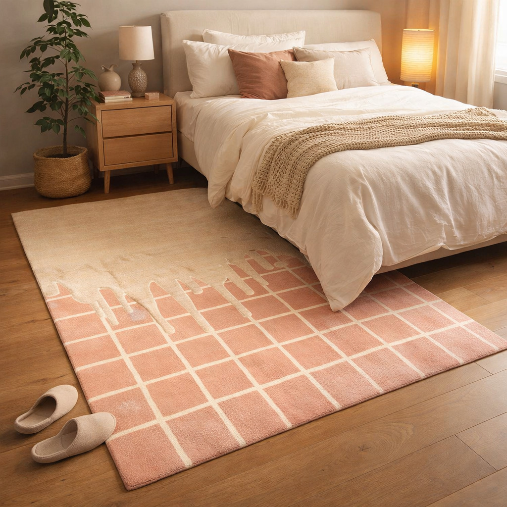 Hand Tufted Rectangle  Wool Rug 5x7 6x9 7x10 8x13 9x13 Pink Dining Room Living Room Hallway Kitchen Bedroom Dcor
