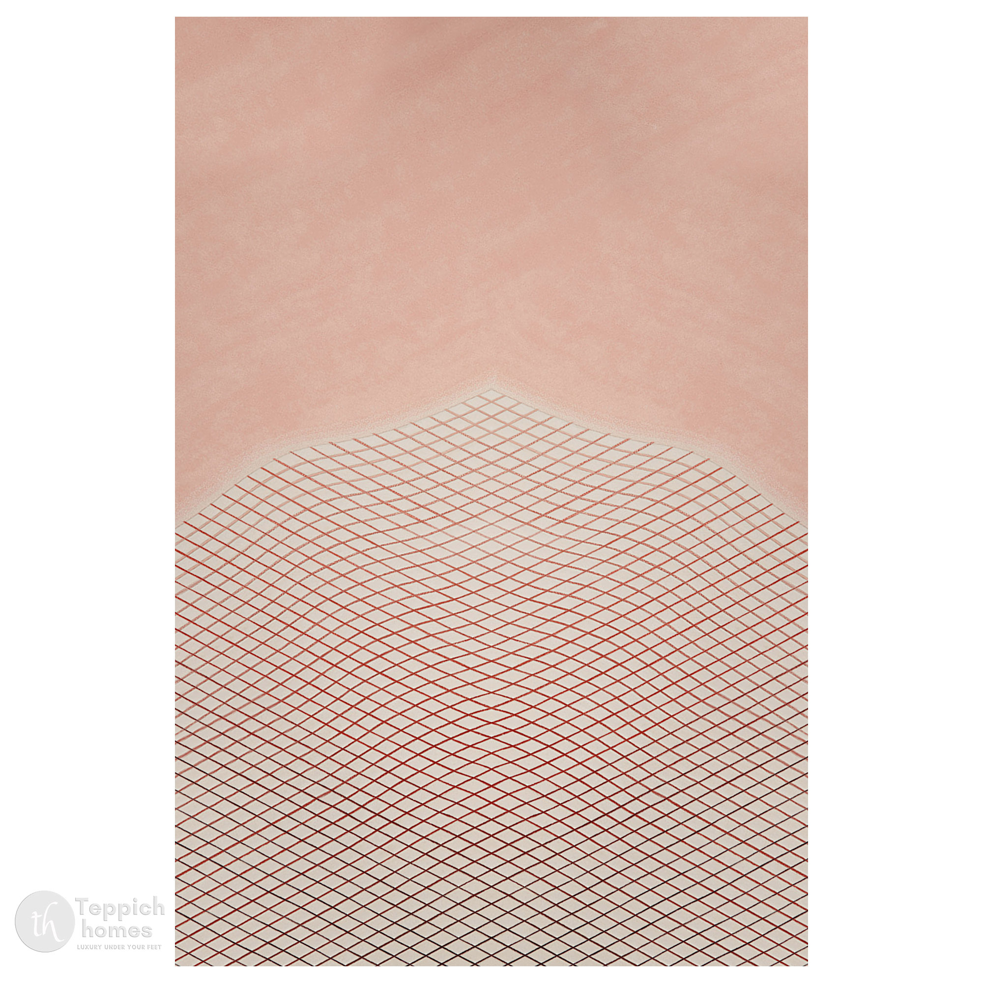 Half-Grid Lines Pink Hand-Tufted Area Rug for Living and Dining Room