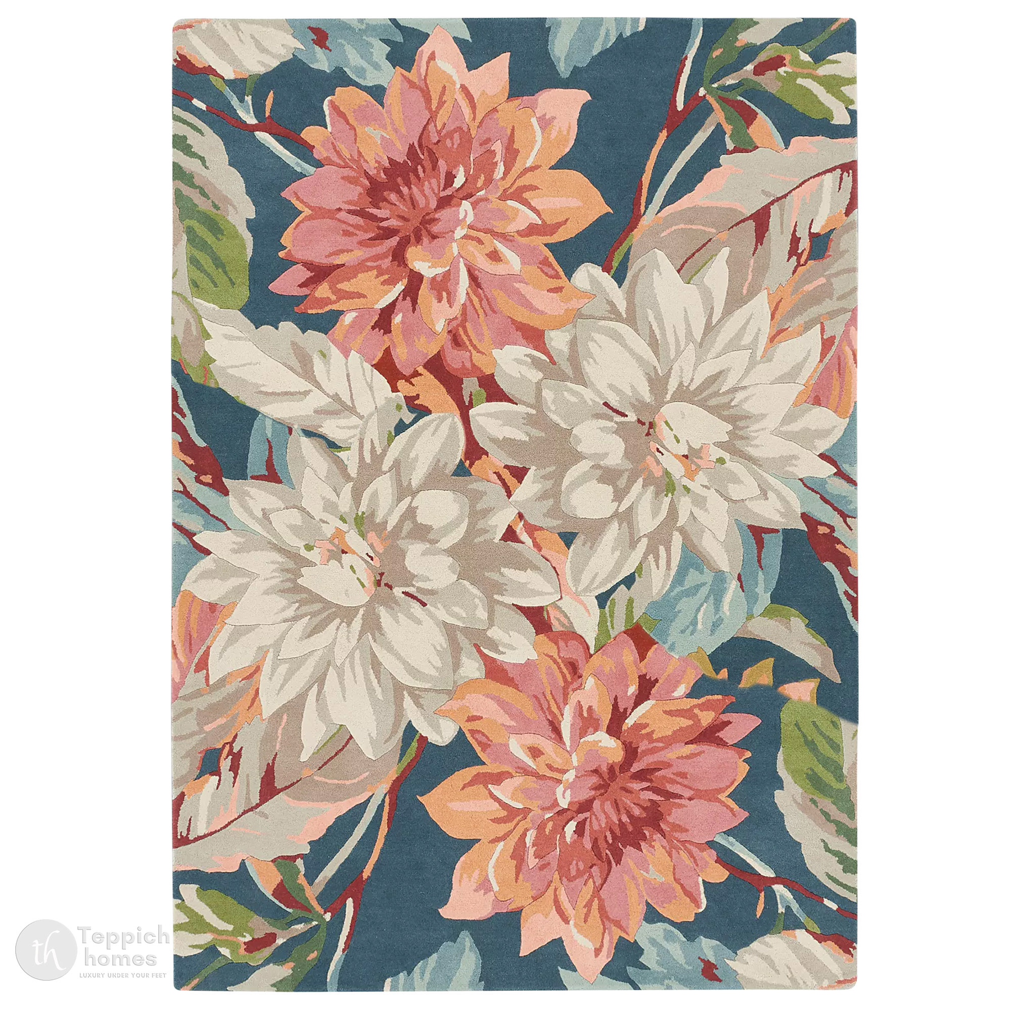 Hand Tufted Floral Wool Area Rug Multi Color 5x7 6x9 7x10 8x10 9x12 Sizes Dining Room Living Room Bedroom or Hallway
