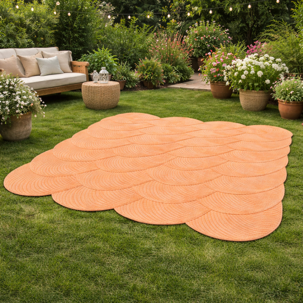 Hand Tufted Rectangle 5x5 6x6 7x7 9x9 11x1 Wool Area Rug Spiral Orange Dining Room Living Room Bedroom Hallway