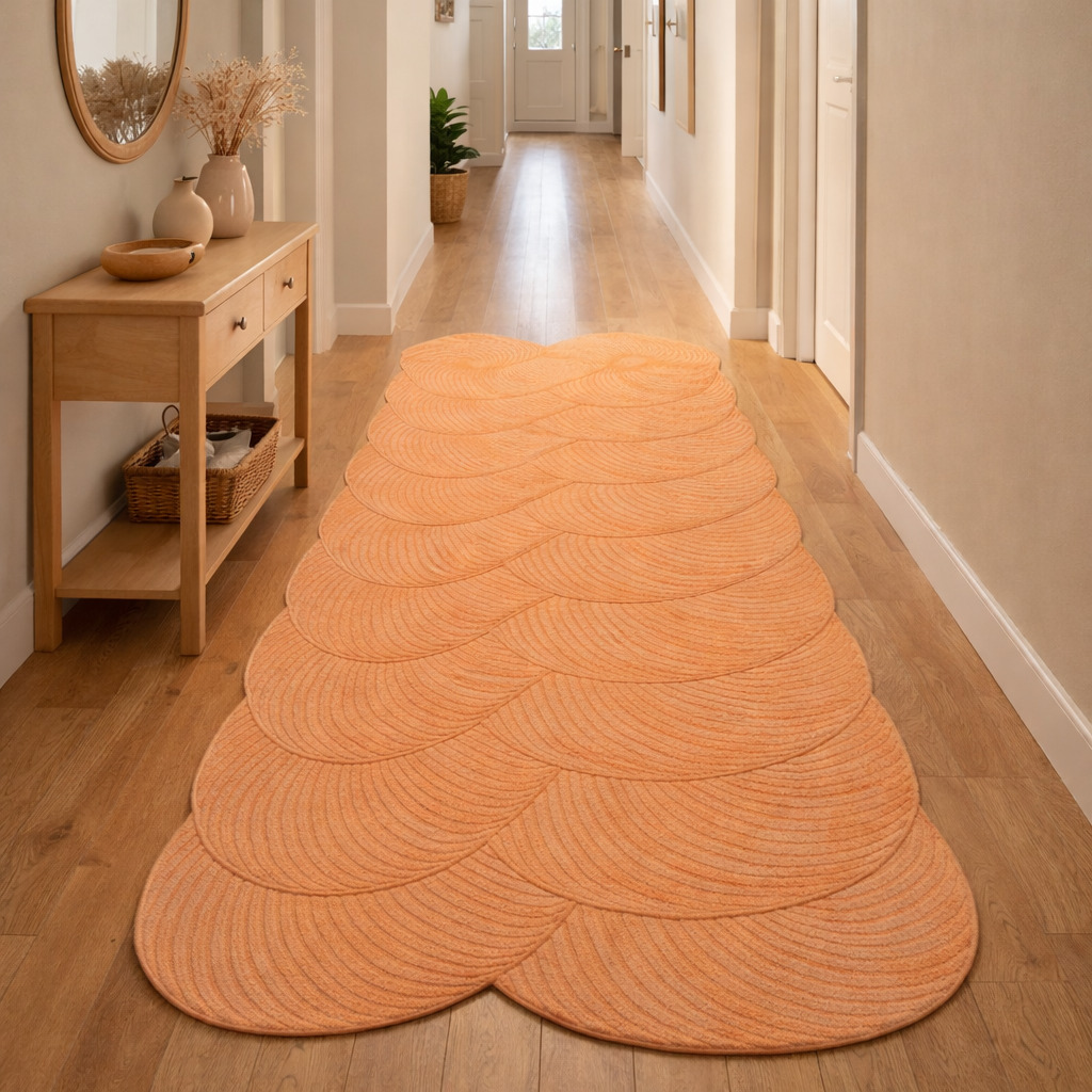 Hand Tufted Rectangle 5x5 6x6 7x7 9x9 11x1 Wool Area Rug Spiral Orange Dining Room Living Room Bedroom Hallway