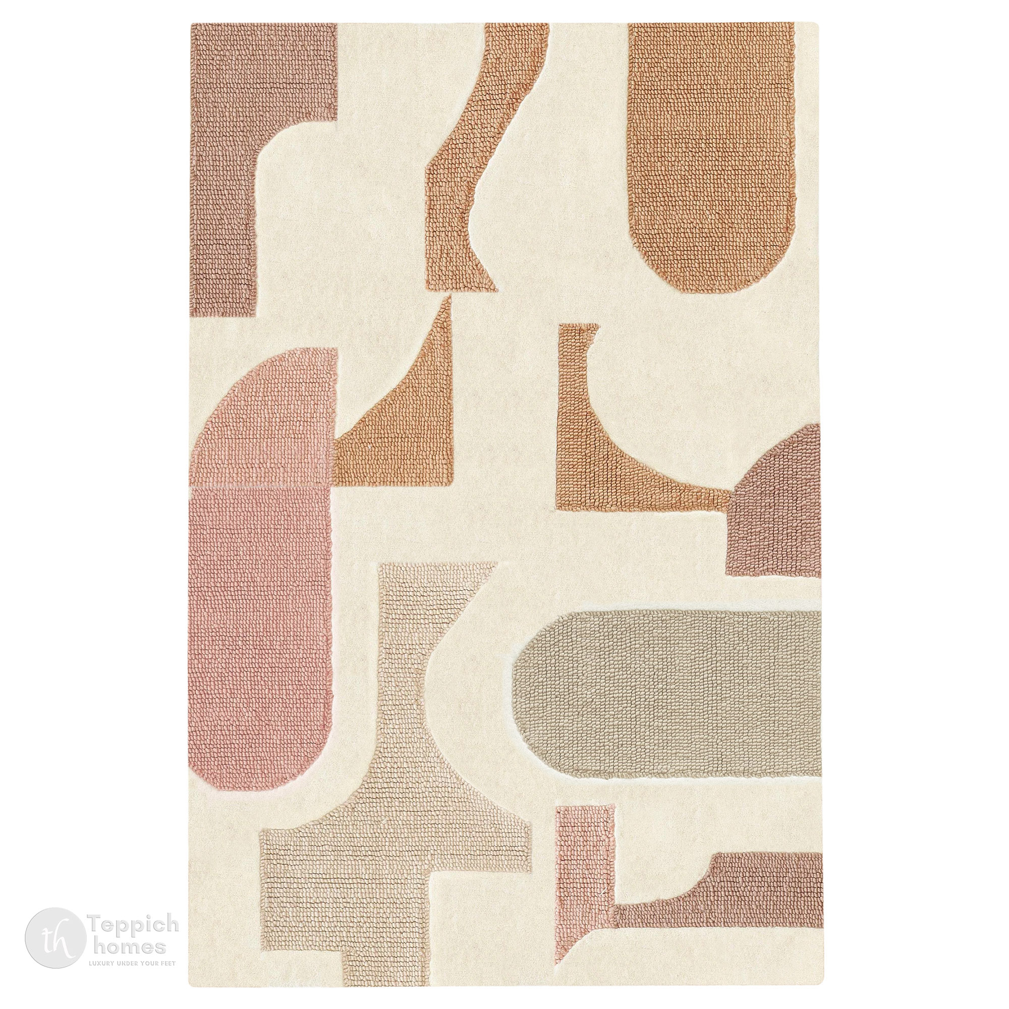 Multi Color Tufted Wool Area Rug  5x7 5x9 6x9 7x9 8x9 Sizes for Living Room Bedroom Dining Room  Hallway