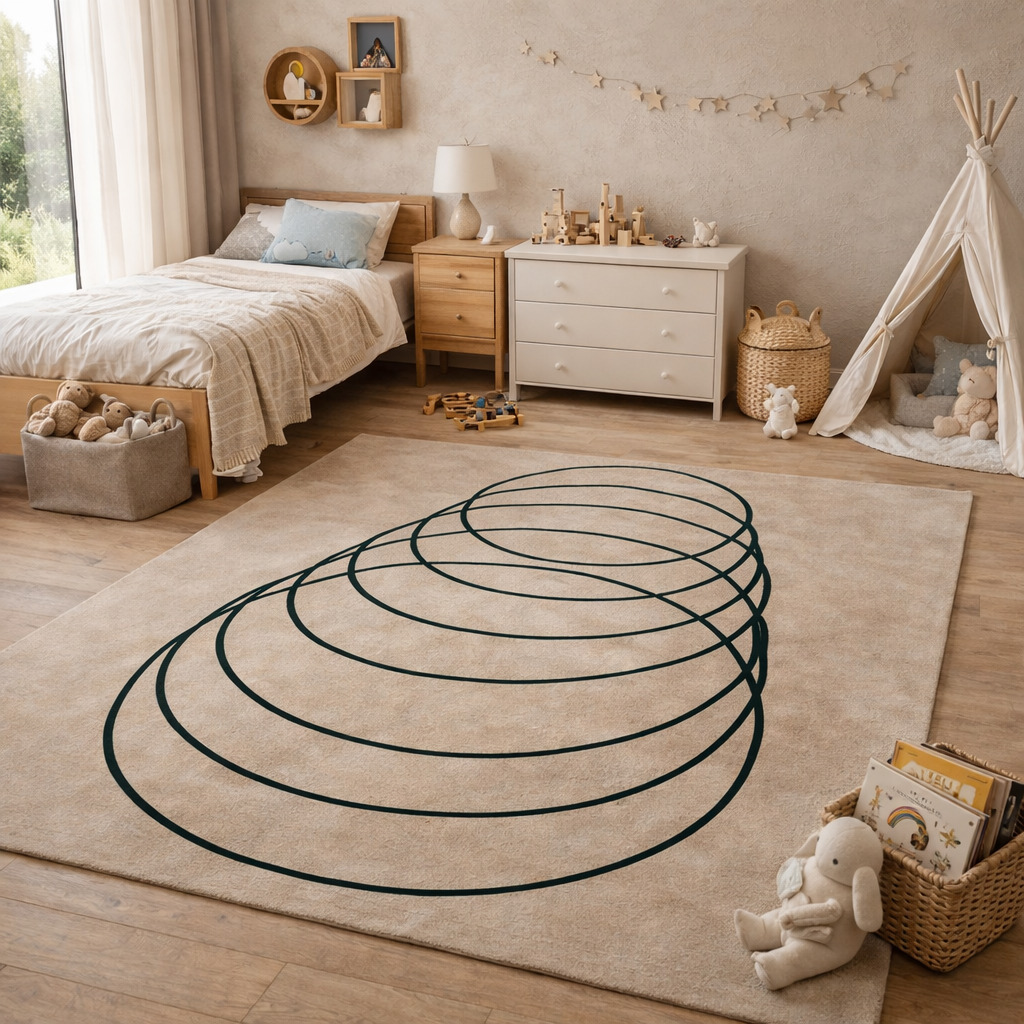 Tufted Beige Wool Rug Dining Room Living Room Bedroom  Hallway 5x7 7x9 8x11 9x12 Sizes