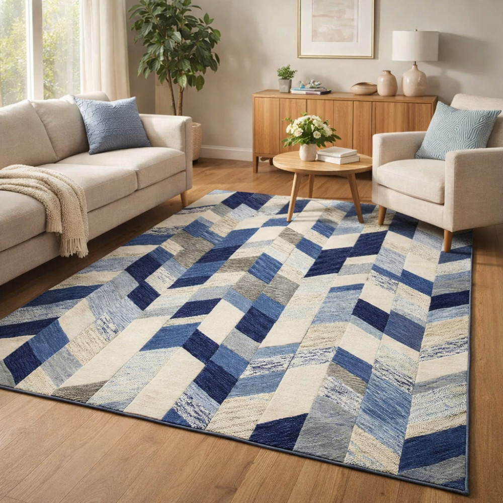 Image of Hand Tufted, Multicolor, Abstract, Woolen Carpet, Dining Rooms, Bedrooms, and Living Rooms, 5x7, 6x9, 8x9, 9x11