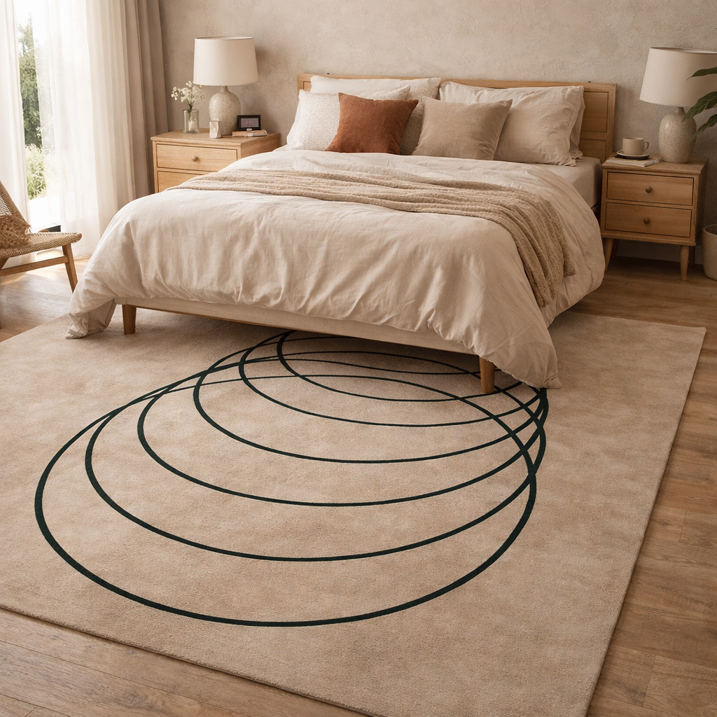 Tufted Beige Wool Rug Dining Room Living Room Bedroom  Hallway 5x7 7x9 8x11 9x12 Sizes