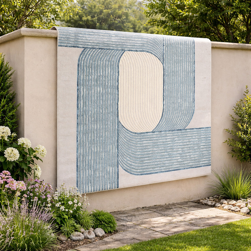 Hand Tufted Wool Rug Natural Blue  Grey 6x9 7x9 9x11 12x16 Rectangle Dining Room Hallway Bedroom Living Room