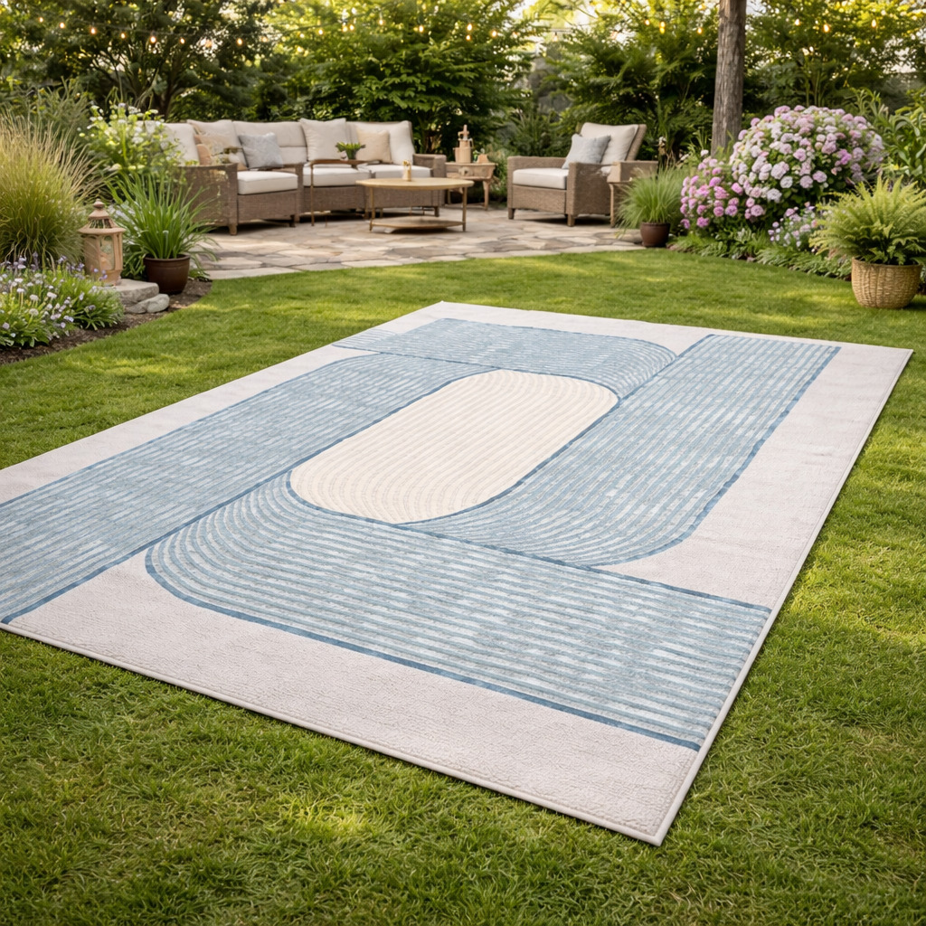 Hand Tufted Wool Rug Natural Blue  Grey 6x9 7x9 9x11 12x16 Rectangle Dining Room Hallway Bedroom Living Room