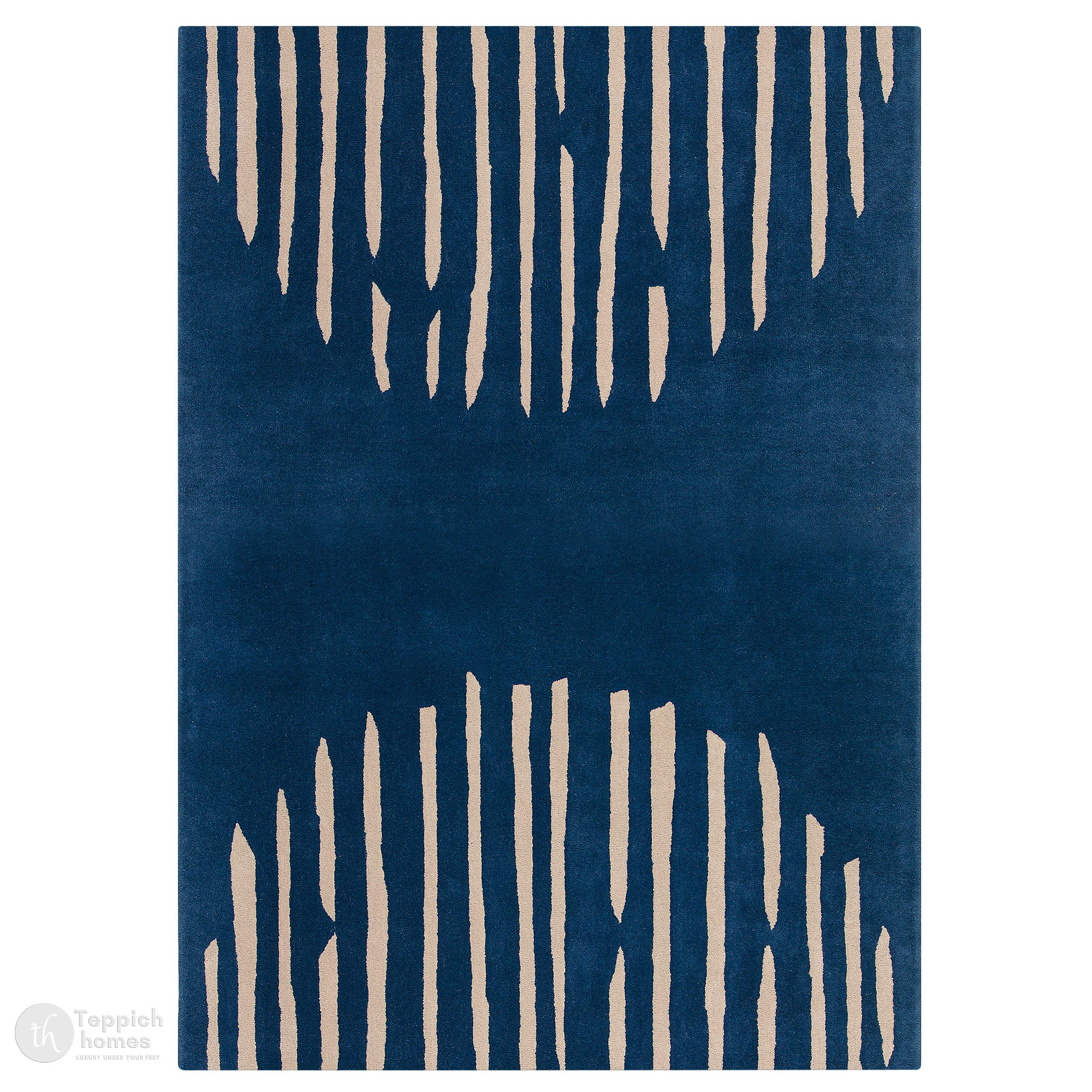 Tufted Carpet Rug Blue Wool Rectangle Bedroom Living Room Dining Room or Hallway Available in 6x8 7x10 8x11 9x12 Sizes