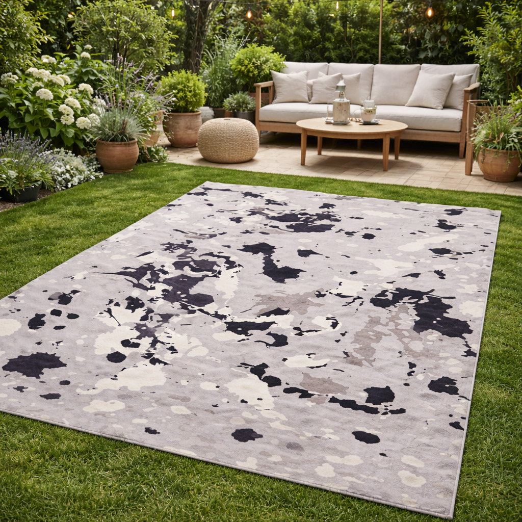 Hand Tufted Wool Rug Abstract Grey Perfect for Living Room Dining Room Bedroom Hallway Available in 5x8 6x8 6x10 9x12 Sizes