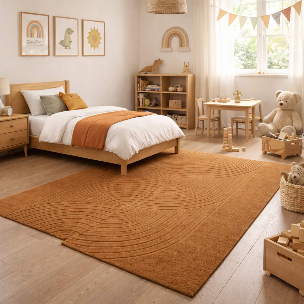 Hand Tufted Rectangle  Wool Rug 5x7 6x9 7x10 8x13 9x13 Brown Dining Room Living Room Hallway Kitchen Bedroom