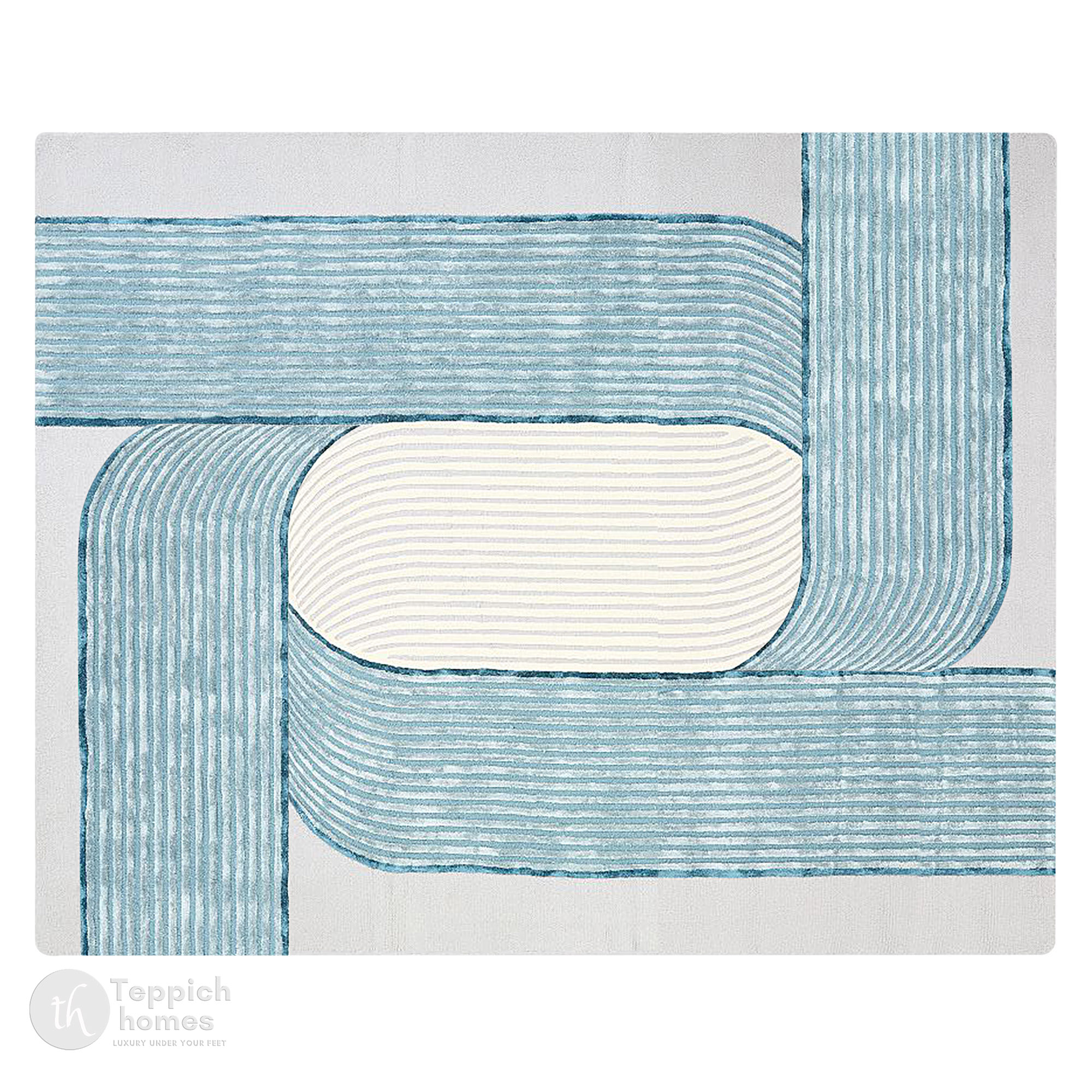 Hand Tufted Wool Rug Natural Blue  Grey 6x9 7x9 9x11 12x16 Rectangle Dining Room Hallway Bedroom Living Room