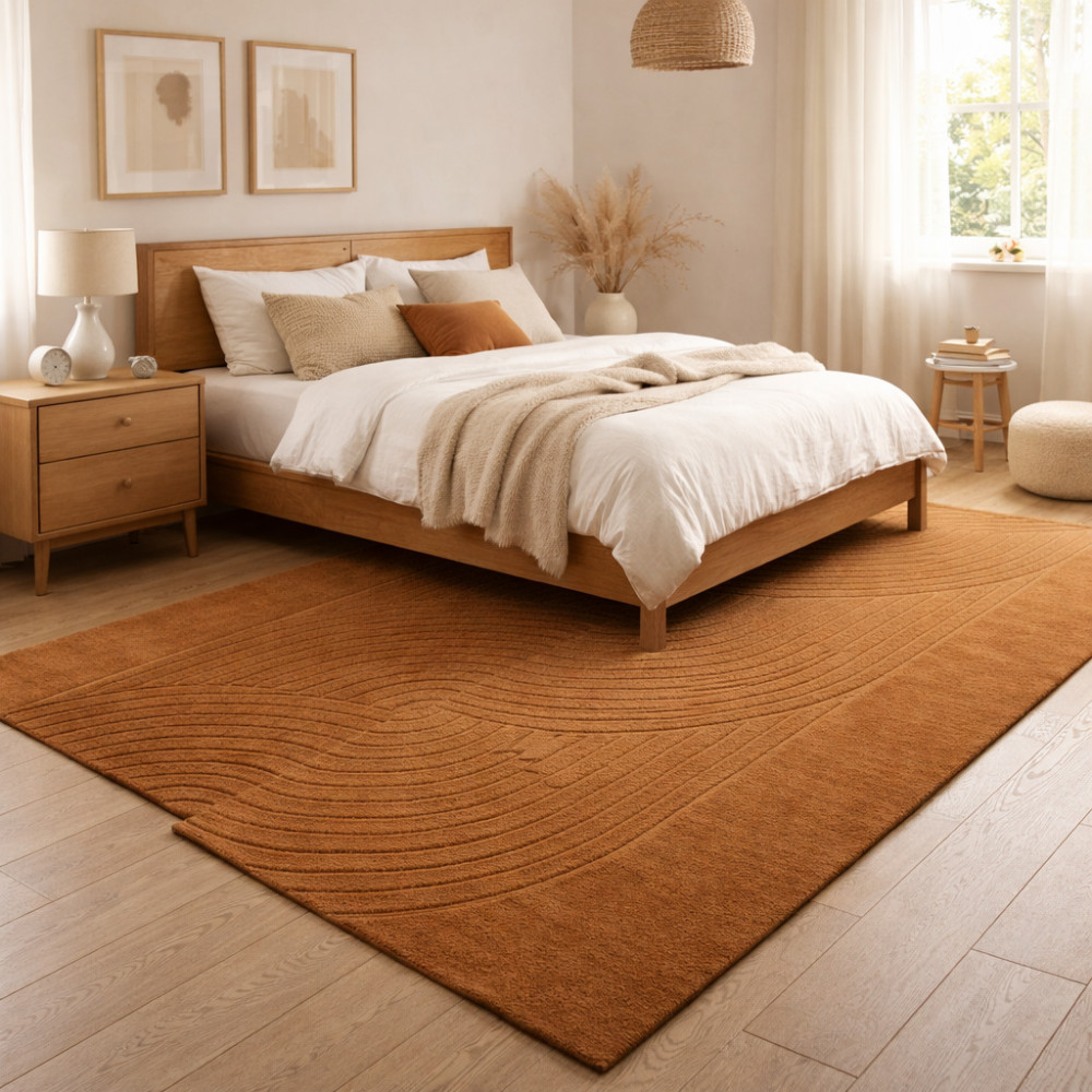 Image of Hand Tufted, Rectangle , Wool Rug, 5x7, 6x9, 7x10, 8x13, 9x13, Brown, Dining Room, Living Room, Hallway, Kitchen, Bedroom