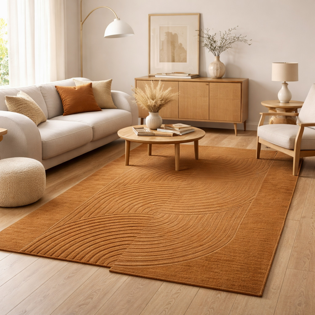 Hand Tufted Rectangle  Wool Rug 5x7 6x9 7x10 8x13 9x13 Brown Dining Room Living Room Hallway Kitchen Bedroom