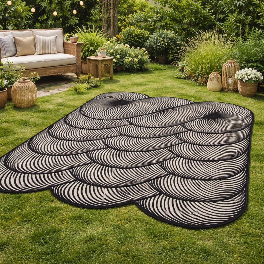 Hand Tufted Wool Rectangle Black Dining Room Living Room Bedroom Hallway 5x5 6x6 7x7 9x9 11x11