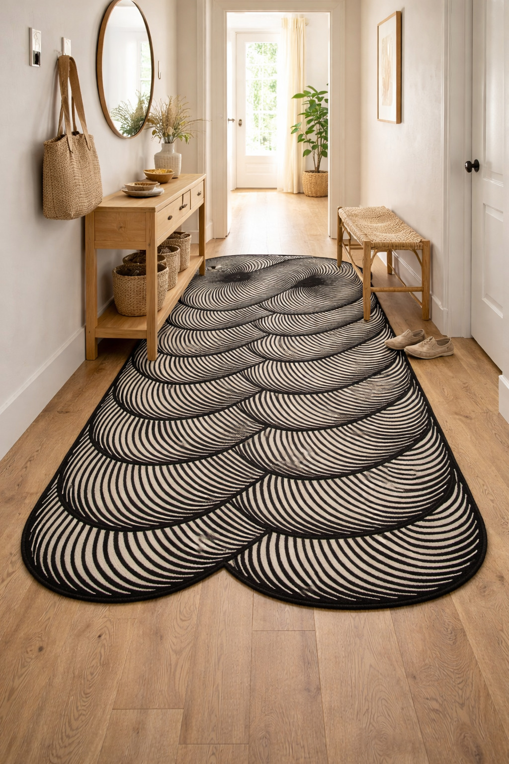 Hand Tufted Wool Rectangle Black Dining Room Living Room Bedroom Hallway 5x5 6x6 7x7 9x9 11x11