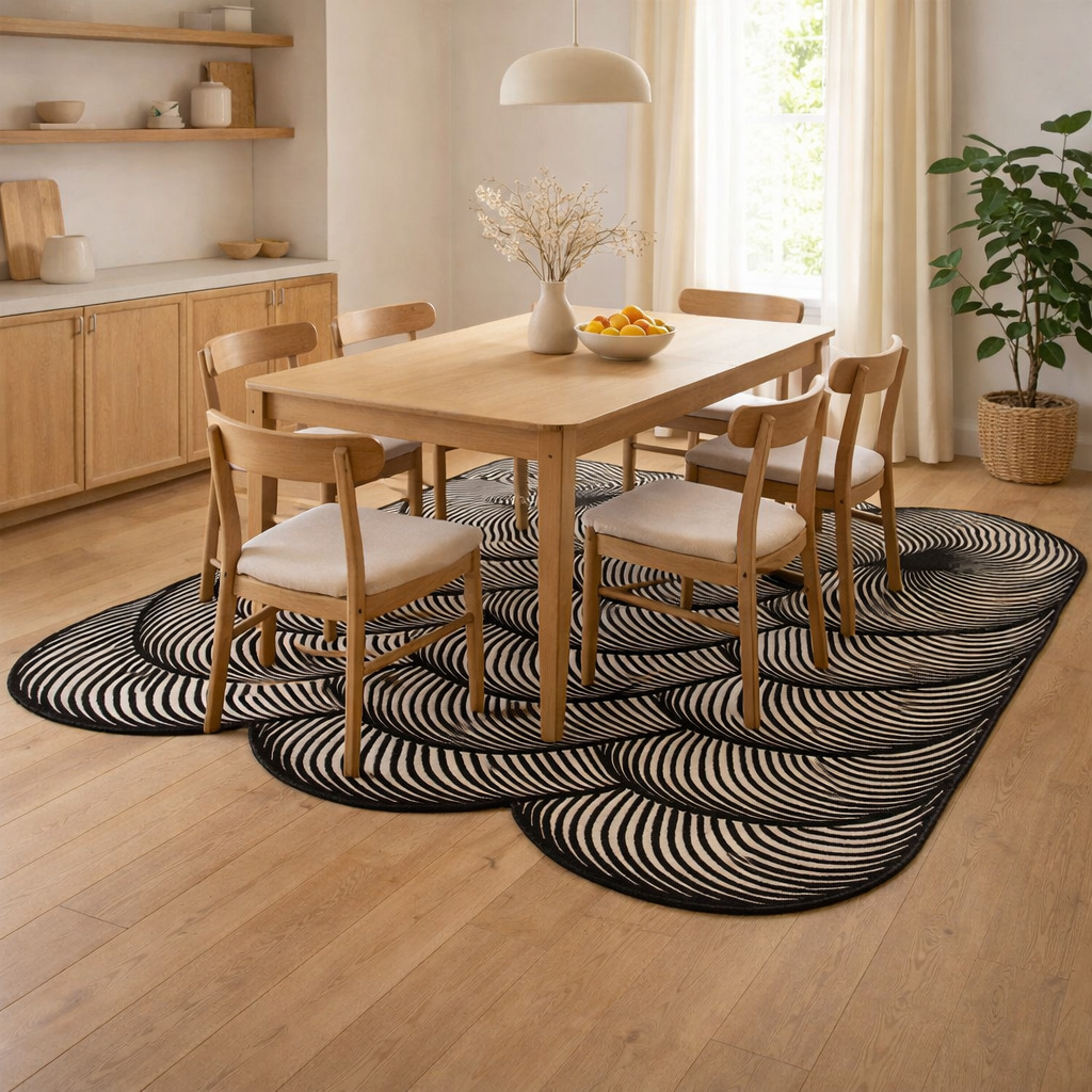 Hand Tufted Wool Rectangle Black Dining Room Living Room Bedroom Hallway 5x5 6x6 7x7 9x9 11x11