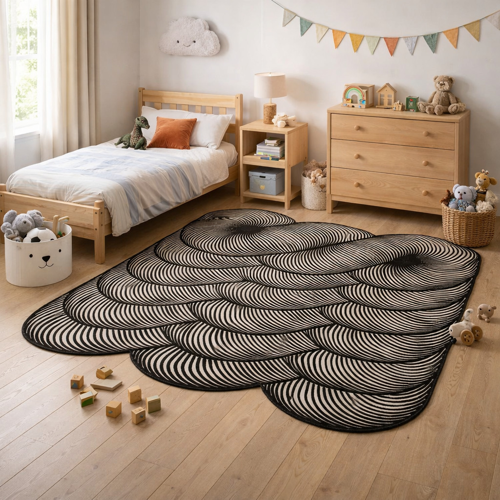 Hand Tufted Wool Rectangle Black Dining Room Living Room Bedroom Hallway 5x5 6x6 7x7 9x9 11x11