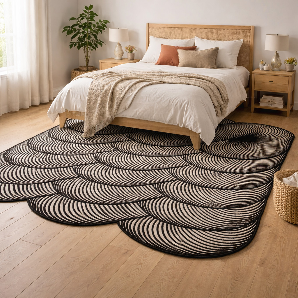 Hand Tufted Wool Rectangle Black Dining Room Living Room Bedroom Hallway 5x5 6x6 7x7 9x9 11x11