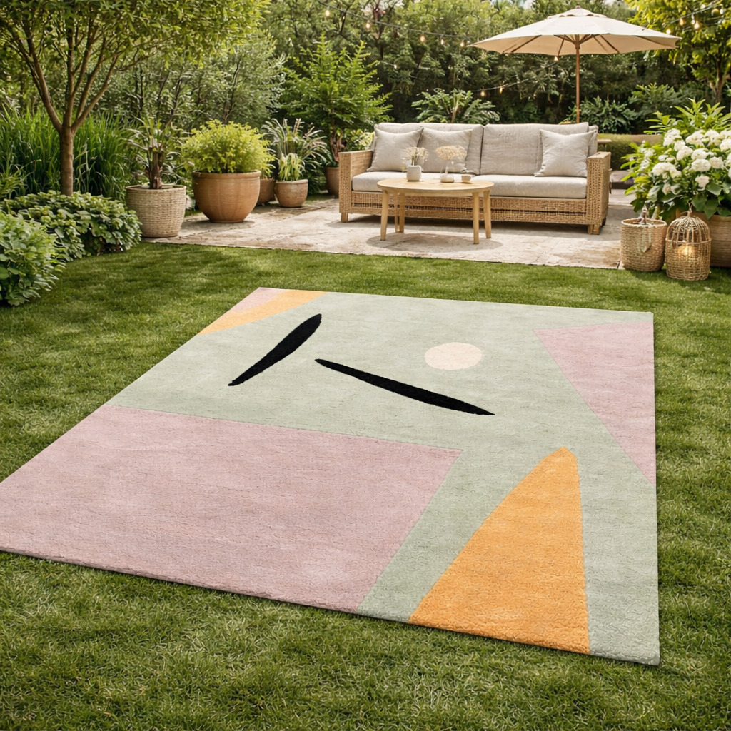 Hand-tufted Rugs  Light Green Rug for Bedroom and Living Space