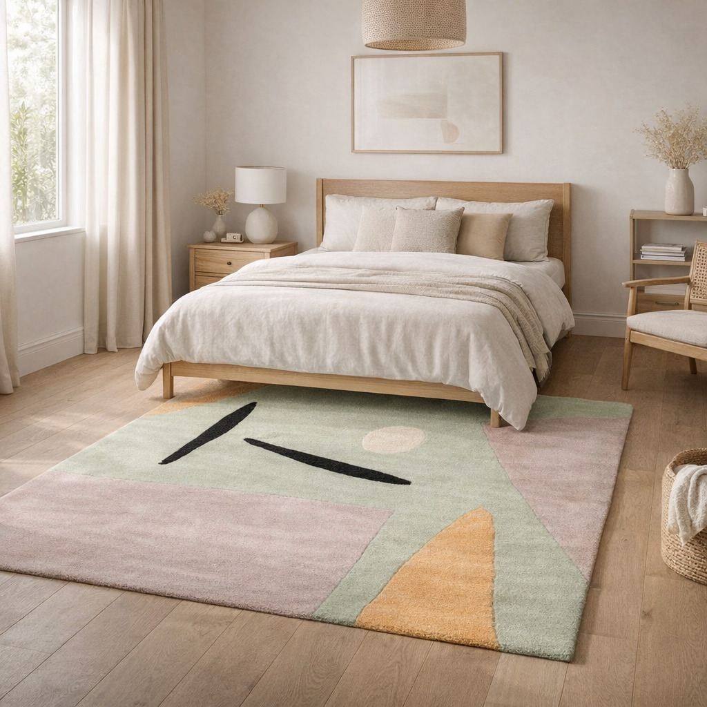Hand-tufted Rugs  Light Green Rug for Bedroom and Living Space