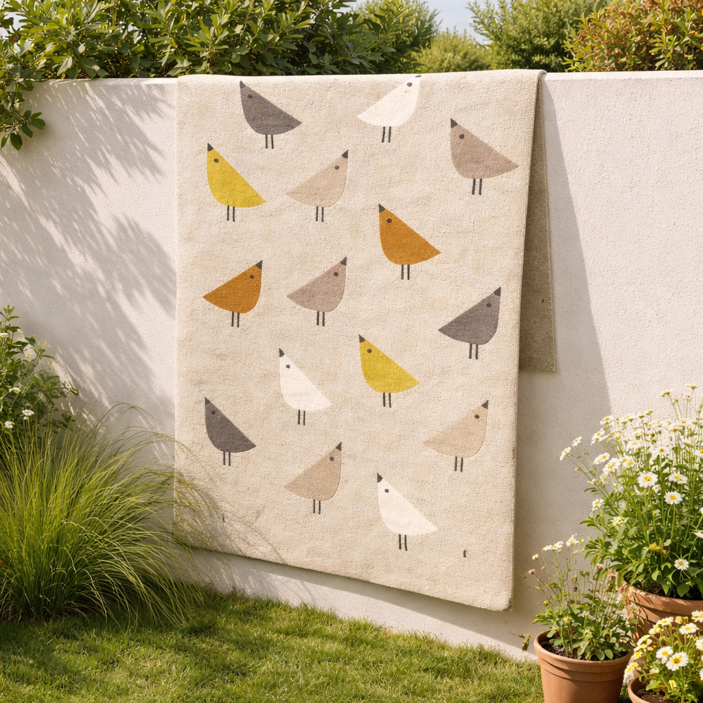 Tufted Geometric Bird Pattern Rug 5x7 6x9 8x11  9x12 Dining Room Living Room Bedroom Beige