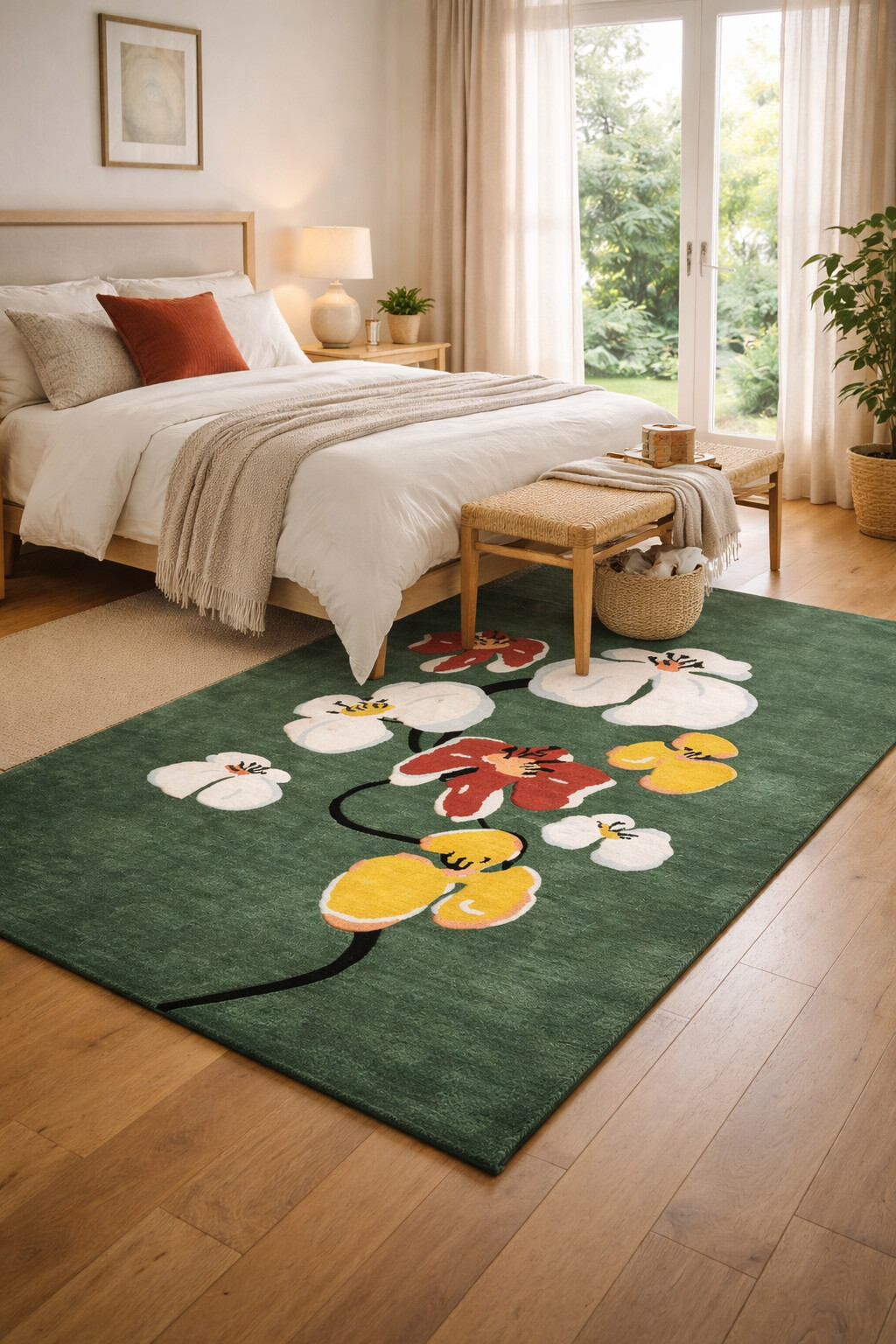 Tufted rugs  Green carpet  8x11 8x13 9x12 9x13  Hallway Living room  Area rugs  Floral carpets