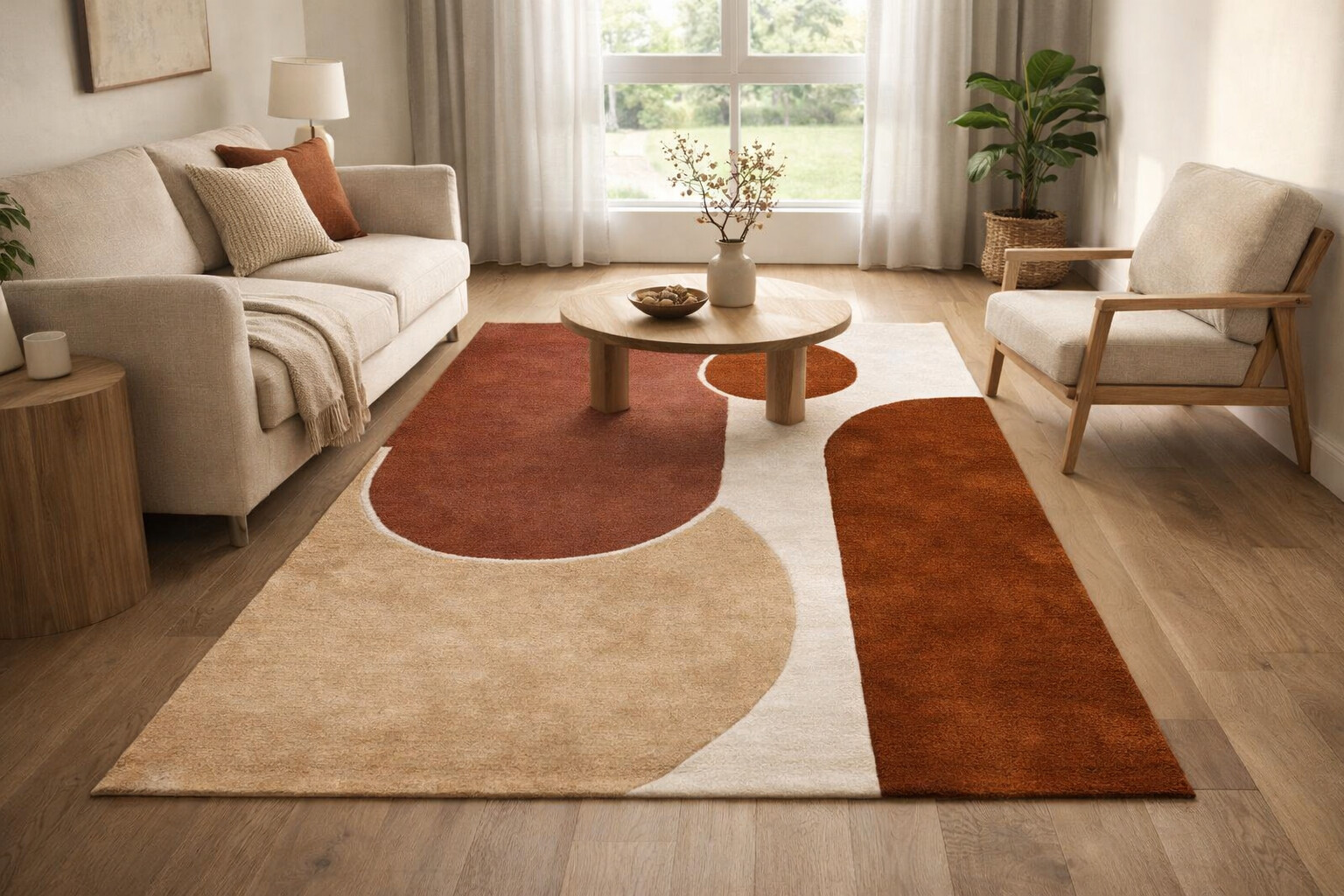 Kids room rug  Geometric carpet  Area rugs  5x8 6x8 6x9 7x10  White carpets  Hand tuffed