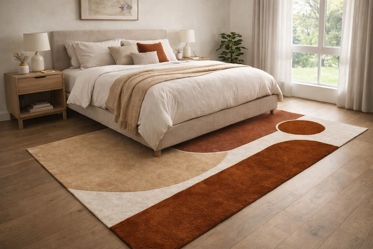 Kids room rug  Geometric carpet  Area rugs  5x8 6x8 6x9 7x10  White carpets  Hand tuffed