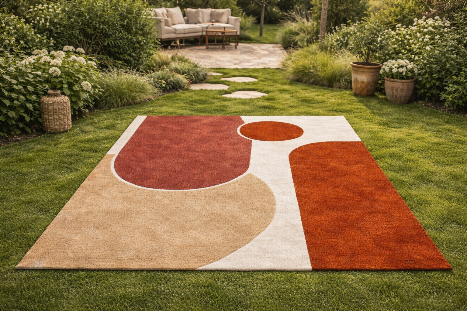 Kids room rug  Geometric carpet  Area rugs  5x8 6x8 6x9 7x10  White carpets  Hand tuffed