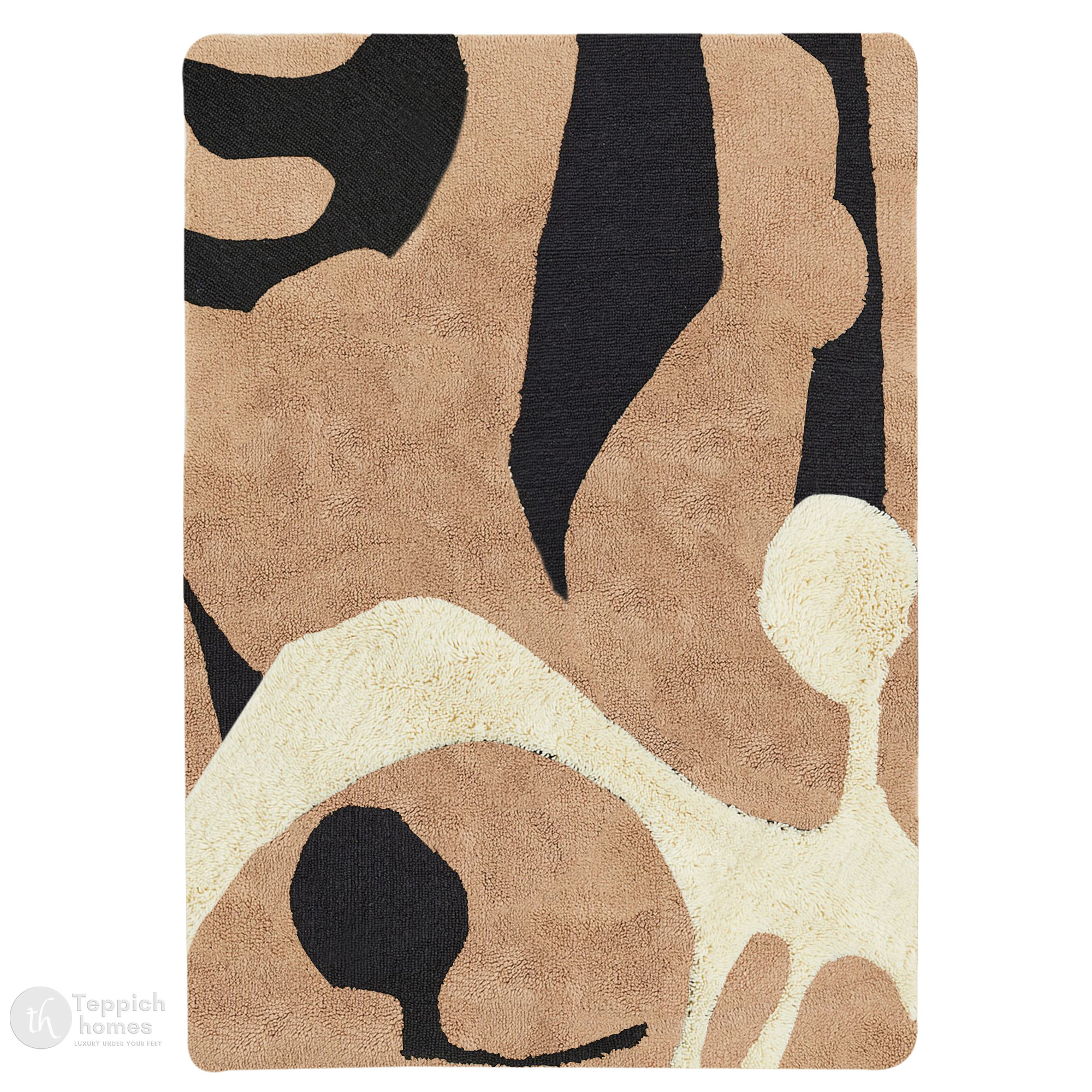 Hand-tufted Rugs  Beige Wool Rug for Bedroom and Living Space