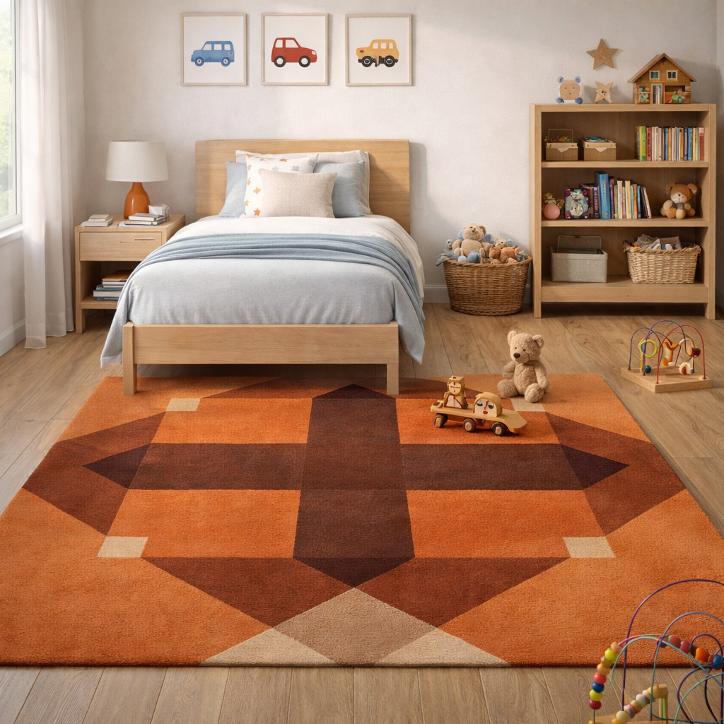 Brown tufted rug  7x10 8x11 9x12 10x14  Area rugs  Handmade  Woolen carpet  Bed Living room