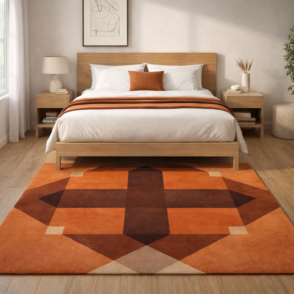 Brown tufted rug  7x10 8x11 9x12 10x14  Area rugs  Handmade  Woolen carpet  Bed Living room