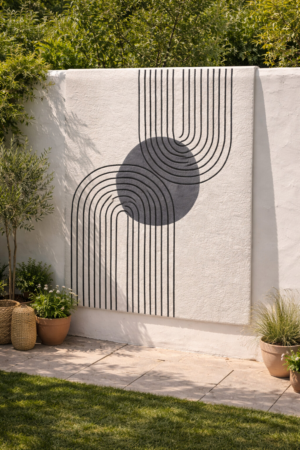 Arc Rug Modern Geometric Arc Rug Black & Grey | black and grey rugs for bedroom