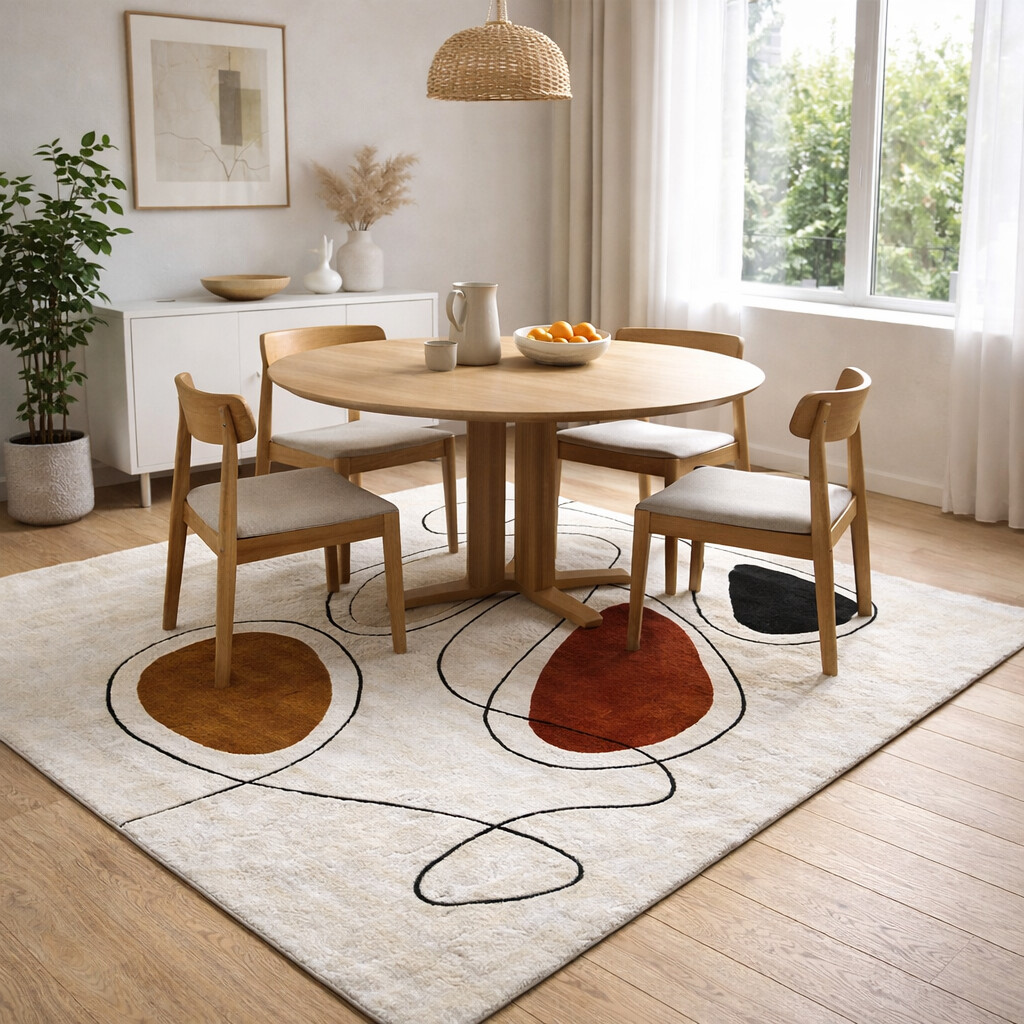 Contemporary Artistic Rug with Organic Shapes