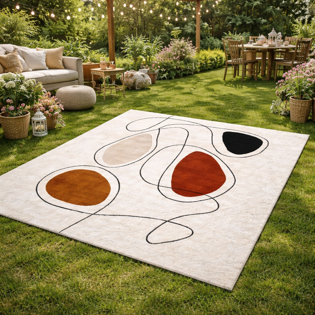Contemporary Artistic Rug with Organic Shapes