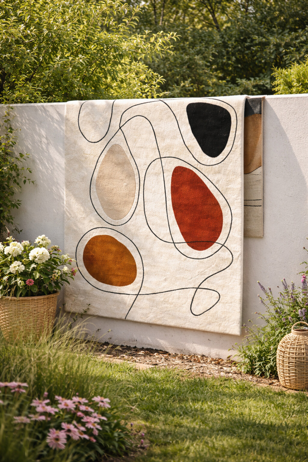 Contemporary Artistic Rug with Organic Shapes