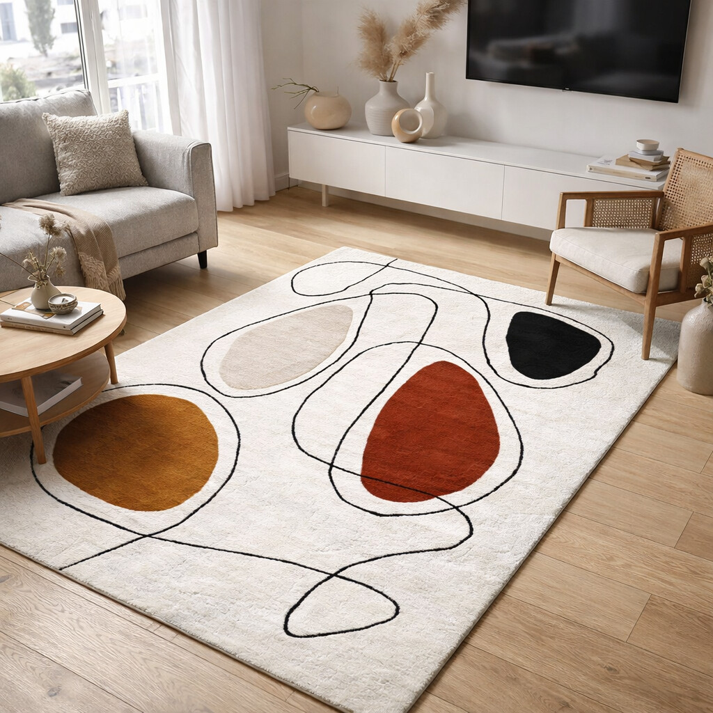 Contemporary Artistic Rug with Organic Shapes
