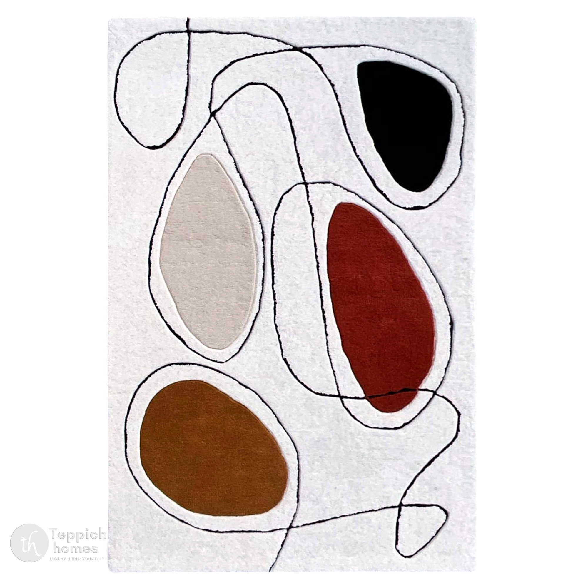 Contemporary Artistic Rug with Organic Shapes