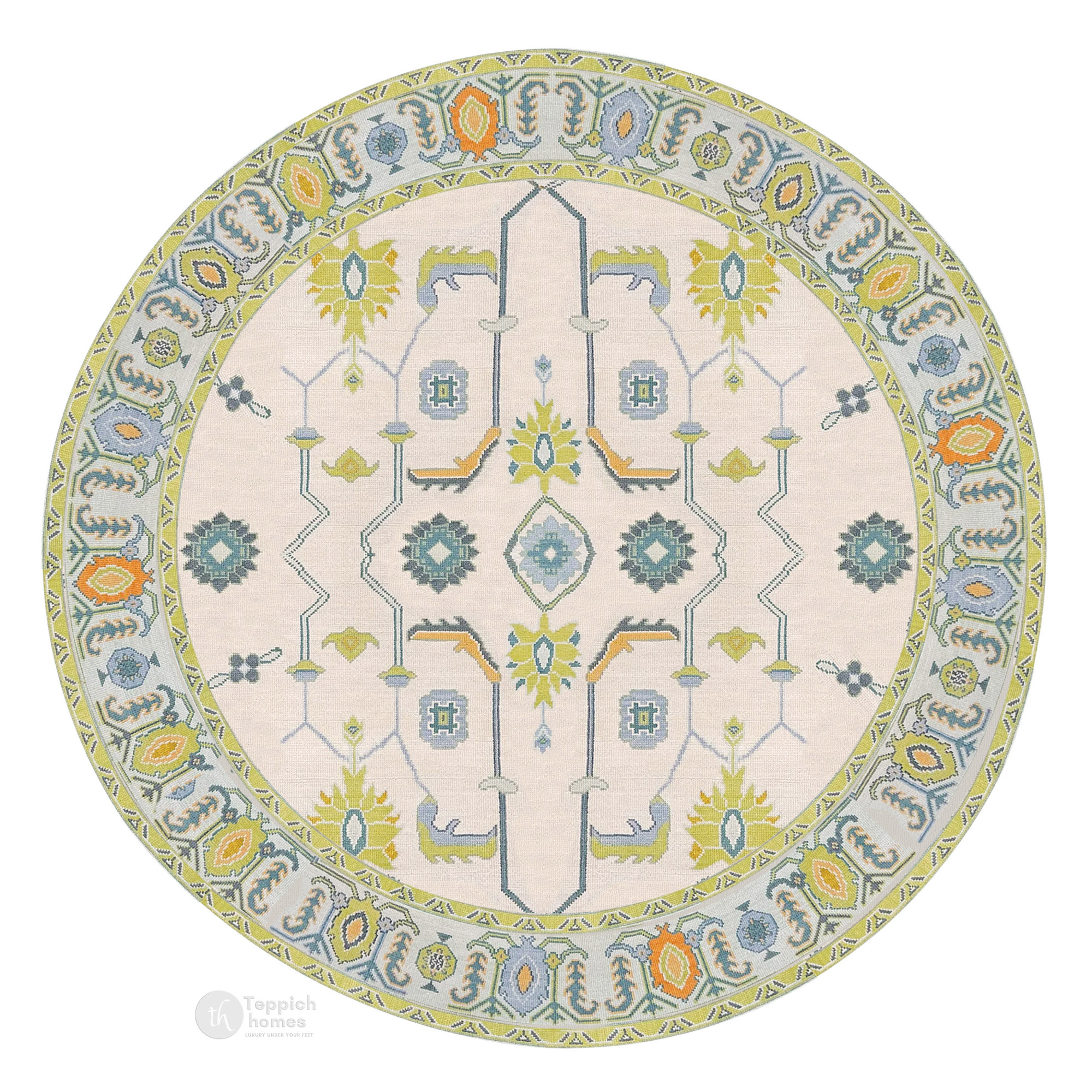 Knotted carpet Wool area rugs 12x12 13x13 14x14 Handmade carpets Geometric area rug Round shape