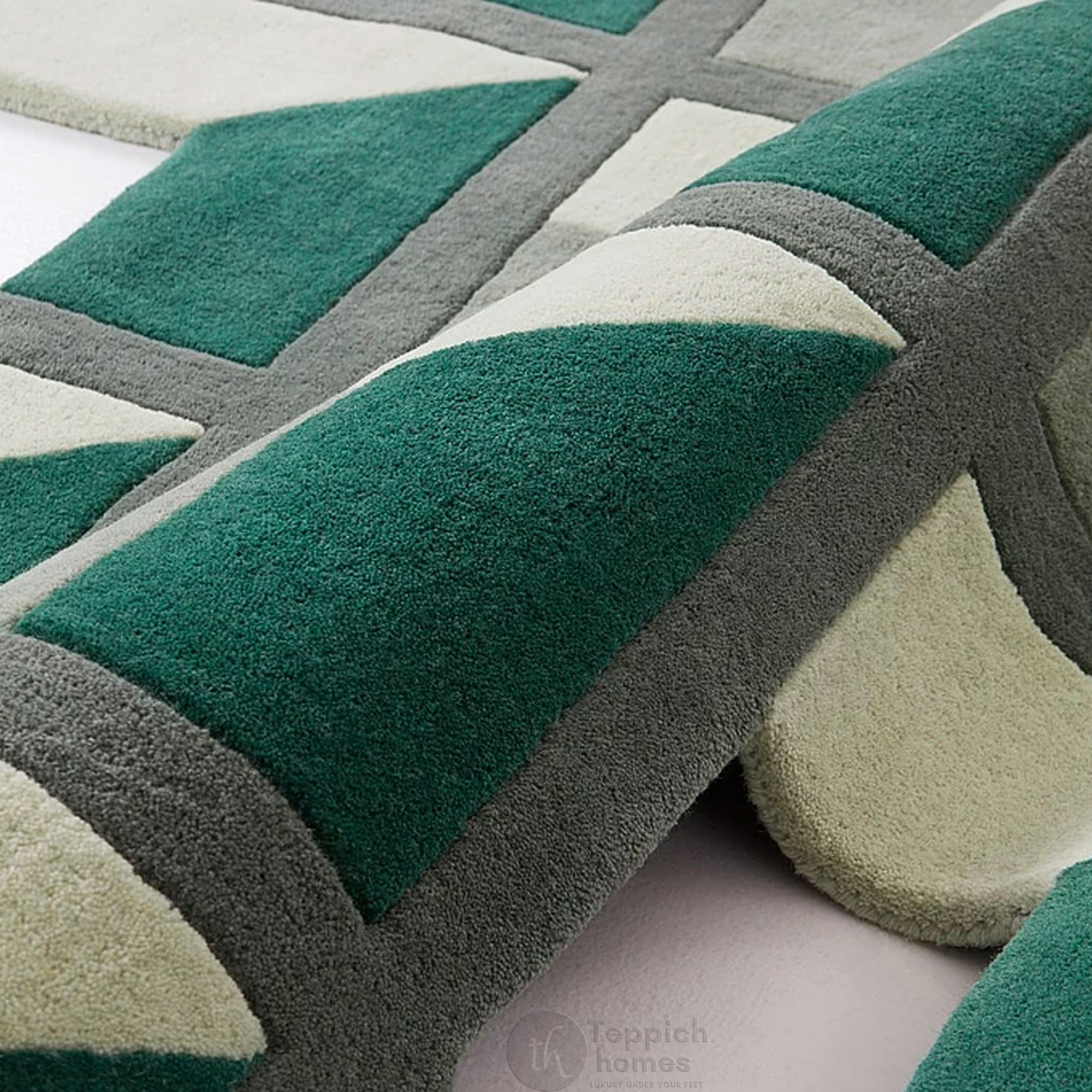 Cubcile Rug Handmade Tufted 3d Cube Tessellation Rug for Bedroom and Living Space