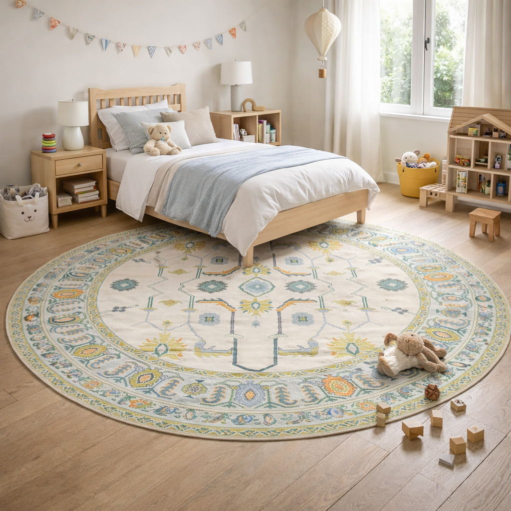 Knotted carpet Wool area rugs 12x12 13x13 14x14 Handmade carpets Geometric area rug Round shape