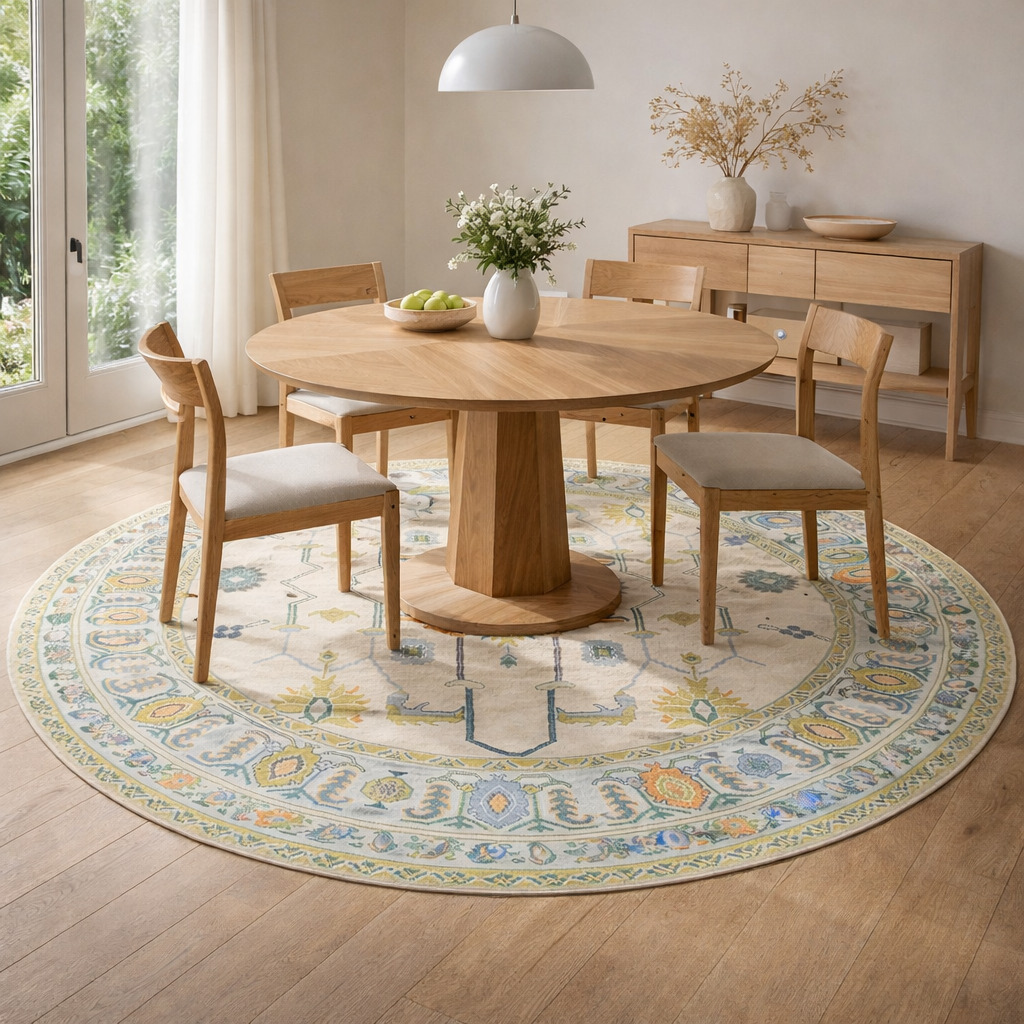 Knotted carpet Wool area rugs 12x12 13x13 14x14 Handmade carpets Geometric area rug Round shape