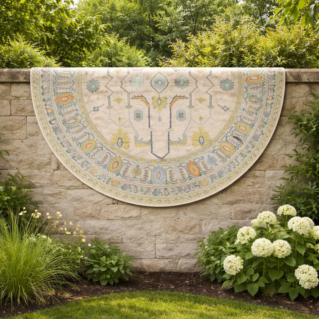 Knotted carpet Wool area rugs 12x12 13x13 14x14 Handmade carpets Geometric area rug Round shape